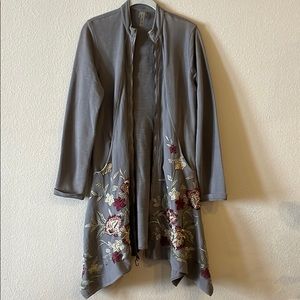 XCVI Structured Sweatshirt w/ Vivid Embroidery